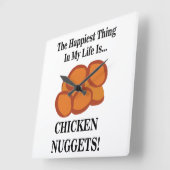 Kip Nugget Fast Food Grappige Kip Nugget Vierkante Klok (Hoek)