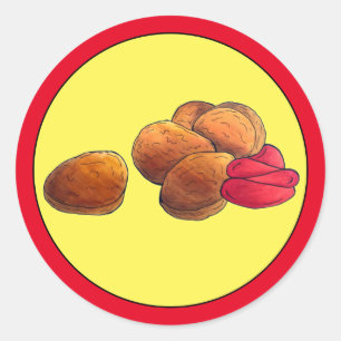 Kip Nuggets Ketchup Junk Fastfood Foodie Ronde Sticker