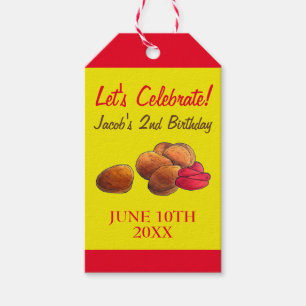 Kip Nuggets Ketchup Junk Food Verjaardagsfeest Cadeaulabel