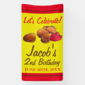 Kip Nuggets Ketchup Junk Food Verjaardagsfeest Spandoek (Verticaal)