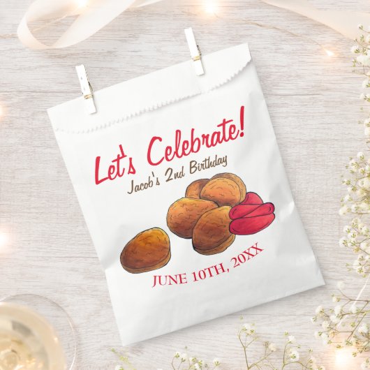 Kip Nuggets met Ketchup Junk Fastfood Foodie Bedankzakje (Geknipt)