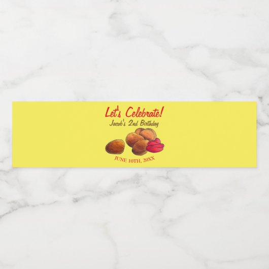 Kip Nuggets met Ketchup Junk Fastfood Foodie Waterfles Etiket (Enkel label)