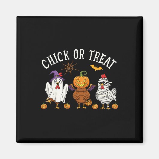 Kip of Behandeling Grappig Halloween Kip Kostuum H Magneet (Voorkant)