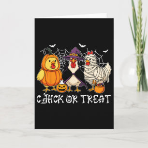 Kip of Behandeling Grappige Halloween Pompoen Gees Kaart