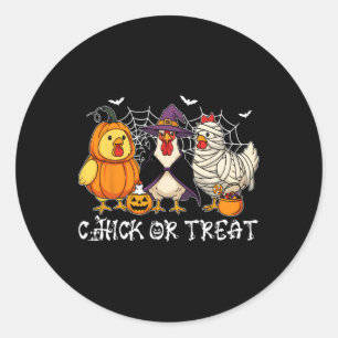 Kip of Behandeling Grappige Halloween Pompoen Gees Ronde Sticker