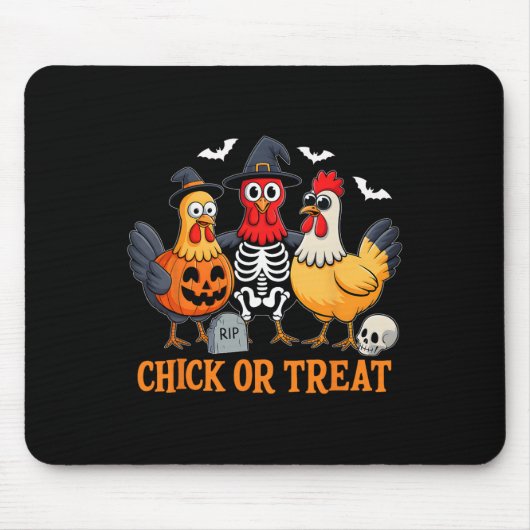 Kip of Behandeling Grappige Kip Halloween Kostuum  Muismat (Voorkant)