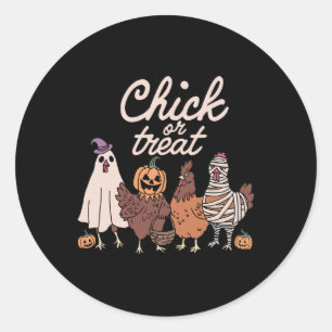 Kip of Behandeling Griezelig Seizoen Halloween Kip Ronde Sticker
