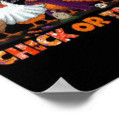 Kip of Behandeling Halloween Heks Boe Spookkip Poster (Hoek)