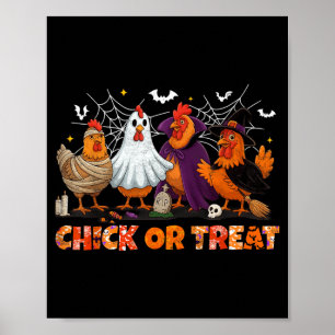 Kip of Behandeling Halloween Heks Boe Spookkip Poster