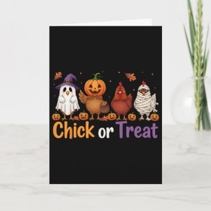 Kip of Behandeling Halloween Heks Griezelige Kippe Kaart