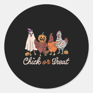 Kip of Behandeling Halloween Heks Soky Kip Ronde Sticker