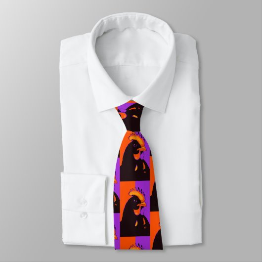 Kip of Behandeling Halloween Pop Art Kippenhalsdoe Stropdas (Gebonden)