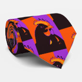 Kip of Behandeling Halloween Pop Art Kippenhalsdoe Stropdas (Opgerold)