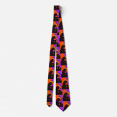Kip of Behandeling Halloween Pop Art Kippenhalsdoe Stropdas (Achterkant)