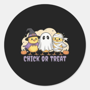 Kip of Behandeling Kip Heks Halloween Kostuum Mann Ronde Sticker