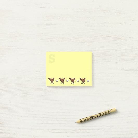 Kip of de eieren? Monogrammen Post-it® Notes (Op bureau)