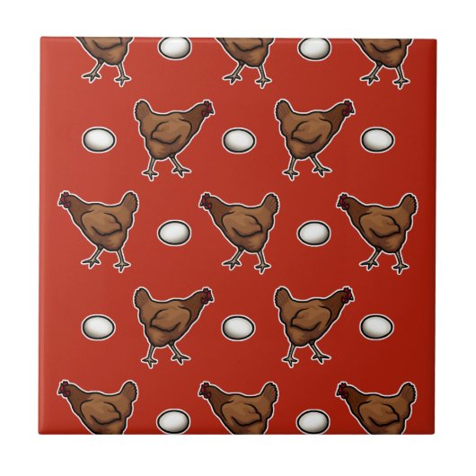 Kip of de eieren? tegeltje (Voorkant)