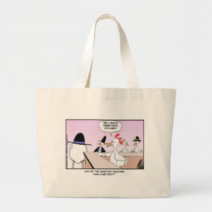 Kip of het Ei? Grappige Cadeaus & Verzamelaarsobje Grote Tote Bag