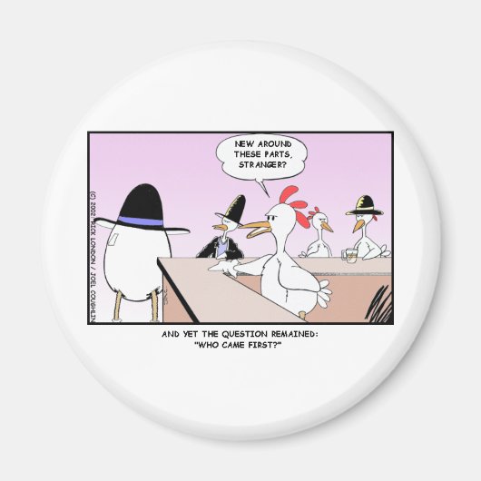Kip of het Ei? Grappige Cadeaus & Verzamelobjecten Magneet (Voorkant)
