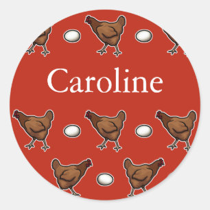Kip of het ei, voeg Jouw namen toe Ronde Sticker