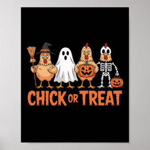 Kip of Snoep Grappige Halloween Kip Kostuum Poster