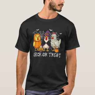Kip of snoep grappige Halloween pompoen spook T-shirt