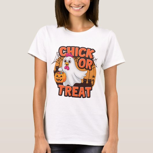 Kip of Snoep Grappige Kip Halloween Kostuum T-shirt (Voorkant)
