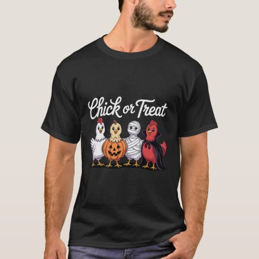 Kip of snoep grappige kip Halloween T-shirt (Voorkant)
