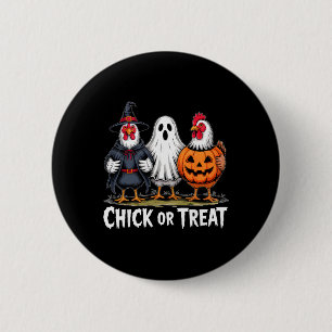 Kip of snoep griezelige heks spook pompoen kip ronde button 5,7 cm