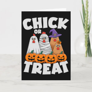 Kip of snoep kleding Halloween grappige kip mat Kaart