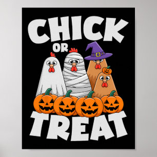 Kip of snoep kleding Halloween grappige kip mat Poster