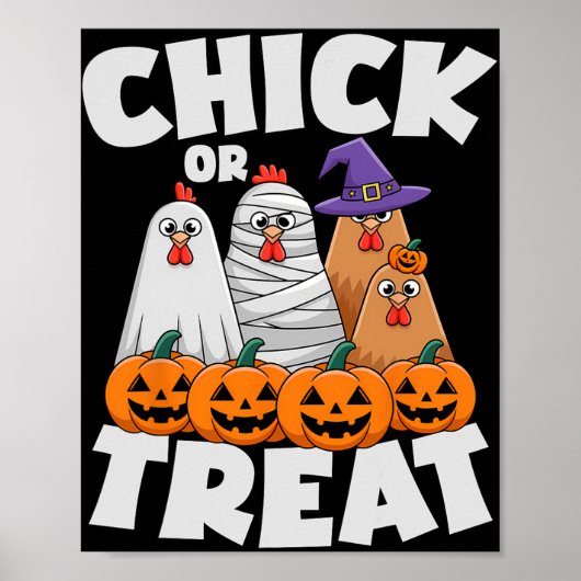 Kip of snoep kleding Halloween grappige kip mat Poster (Voorkant)