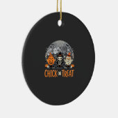 Kip of snoep leuk Halloween kerkhof ontwerp_1 Keramisch Ornament (Rechts)