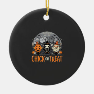 Kip of snoep leuk Halloween kerkhof ontwerp_1 Keramisch Ornament