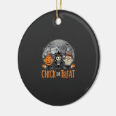 Kip of snoep leuk Halloween kerkhof ontwerp_1 Keramisch Ornament (Links)