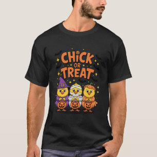 Kip of snoep Schattige Halloween Griezelsheks Pomp T-shirt