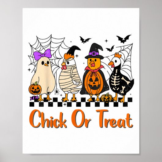 Kip of trakteer grappige Halloween kostuum ver Poster (Voorkant)