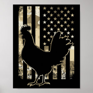 Kip Ons Amerikaanse Vlag Patriottische Kip Liefheb Poster
