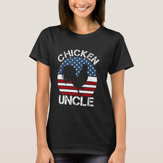 Kip Oom VS Amerikaanse Vlag Kip Liefhebber 4e juli T-shirt (Voorkant)