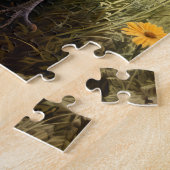 Kip op een boerderijen puzzel. legpuzzel (Zijkant)