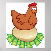 Kip Op Een Gouden Ei Poster (Voorkant)