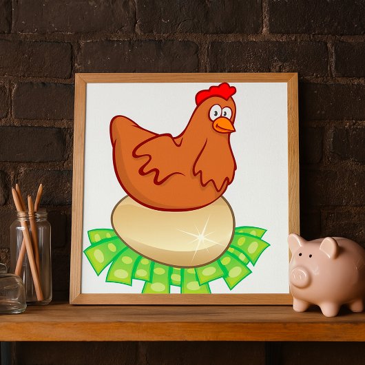 Kip Op Een Gouden Ei Poster