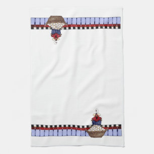 Kip op een mandje - keukenhanddoek