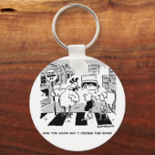 Kip op een 'School Crossing Patrol'. Grappig Sleutelhanger (Voorkant)