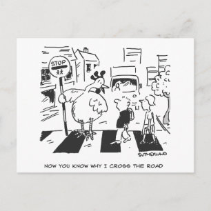 Kip op een schooloversteekplaats journaal briefkaart