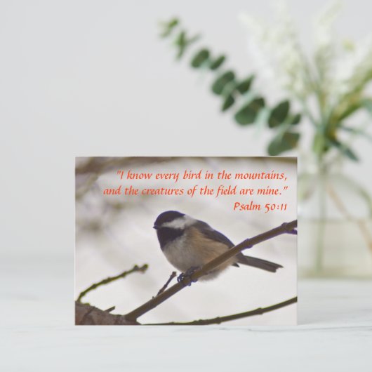 Kip op een Twig Briefkaart (Staand voorkant)