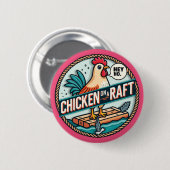 Kip op een vlot Button (Voorkant /achterkant)