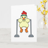 Kip op Fitness Pull-ups Kaart (Gele Bloem)