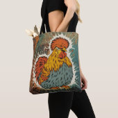 Kip op kleuren tote bag (Dichtbij)