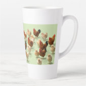 Kip op lichtgroene achtergrond latte mok (Rechts)